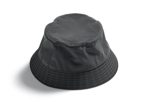 Black Nylon Bucket Hat - polyester headwear sunhat 3D Model