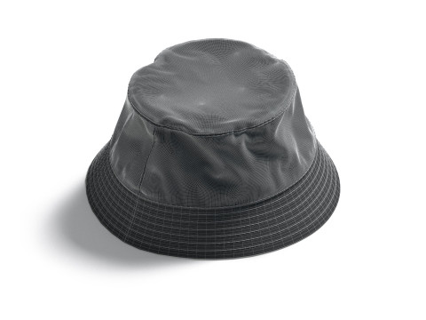 Black Nylon Bucket Hat - polyester headwear sunhat 3D Model