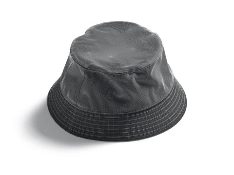 Black Nylon Bucket Hat - polyester headwear sunhat 3D Model