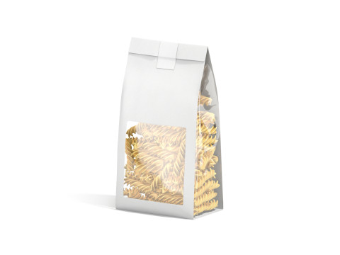 White Paper Fusilli Pasta Pack -transparent italian macaroni food box Modelo 3D
