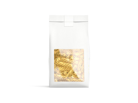White Paper Fusilli Pasta Pack -transparent italian macaroni food box Model 3D