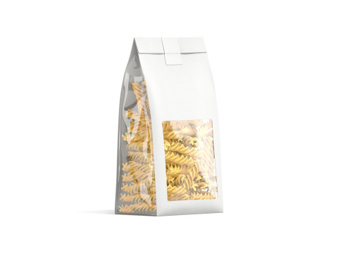 White Paper Fusilli Pasta Pack -transparent italian macaroni food box Model 3D