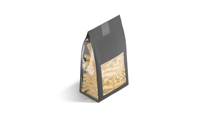 Black Paper Fusilli Pasta Package - transparent spiral noodles packet Modelo 3D .c4d .max .obj .3ds .fbx .stl .blend 