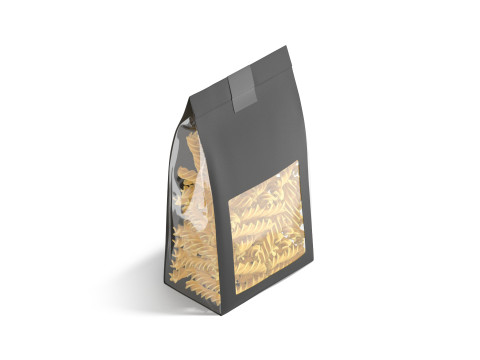 Black Paper Fusilli Pasta Package - transparent spiral noodles packet 3D Model