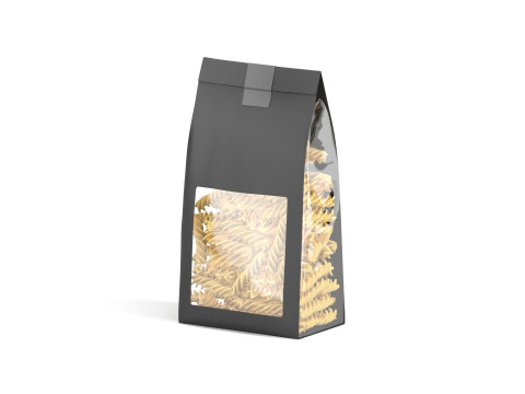 Black Paper Fusilli Pasta Package - transparent spiral noodles packet Modelo 3D