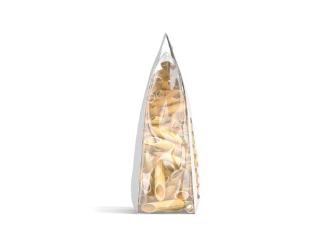 White Paper Penne Pasta Pack - transparent italian macaroni food bag 3D Model