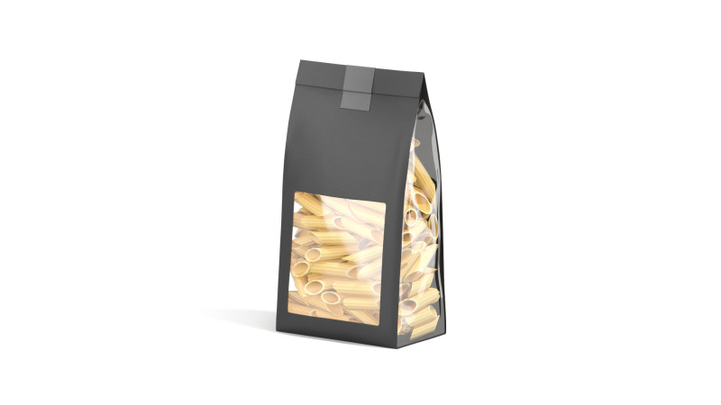 Black Paper Penne Pasta Package - transparent pennine noodles label box Modelo 3D .c4d .max .obj .3ds .fbx .stl .blend