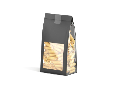 Black Paper Penne Pasta Package - transparent pennine noodles label box Modelo 3D