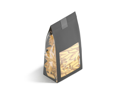 Black Paper Penne Pasta Package - transparent pennine noodles label box Modelo 3D
