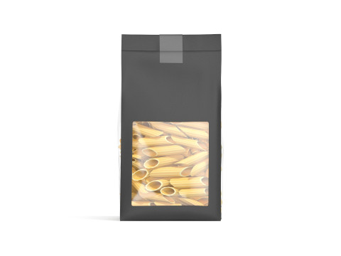 Black Paper Penne Pasta Package - transparent pennine noodles label box Modelo 3D