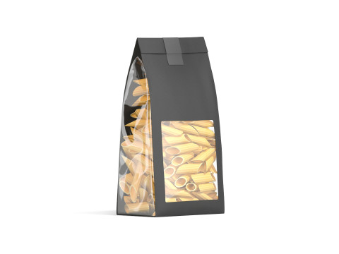 Black Paper Penne Pasta Package - transparent pennine noodles label box Modelo 3D