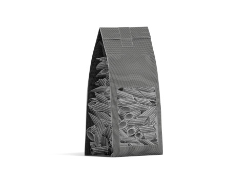 Black Paper Penne Pasta Package - transparent pennine noodles label box Modelo 3D