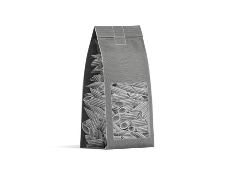 Black Paper Penne Pasta Package - transparent pennine noodles label box Modelo 3D