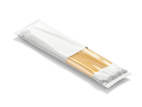 White Spaghetti Pasta Pack - classic italian fettuccine package 3D Модель