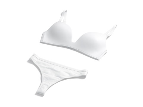 Womens Lingerie White Set - underwear bra with tankini string panties 3Dモデル