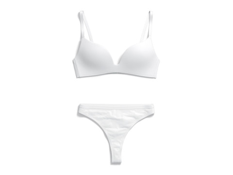 Womens Lingerie White Set - underwear bra with tankini string panties 3D Модель