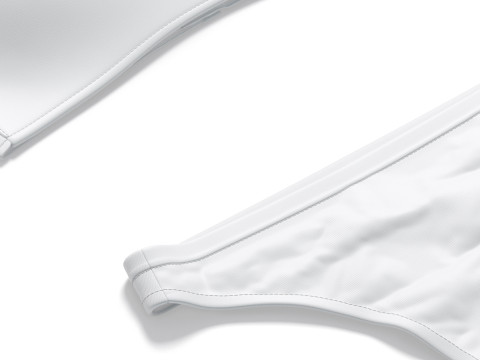 Womens Lingerie White Set - underwear bra with tankini string panties 3D Модель