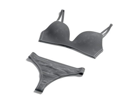 Womens Lingerie White Set - underwear bra with tankini string panties 3D Модель
