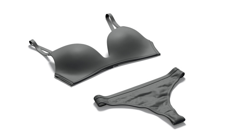 Womens Lingerie Black Set - female bikini thong underpants with brassiere Model 3D .c4d .max .obj .3ds .fbx .stl .blend 