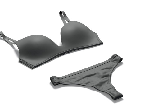 Womens Lingerie Black Set - female bikini thong underpants with brassiere 3D 모델