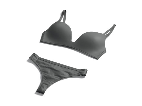 Womens Lingerie Black Set - female bikini thong underpants with brassiere Model 3D