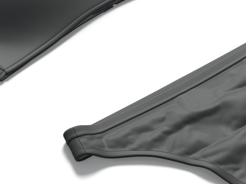 Womens Lingerie Black Set - female bikini thong underpants with brassiere Model 3D
