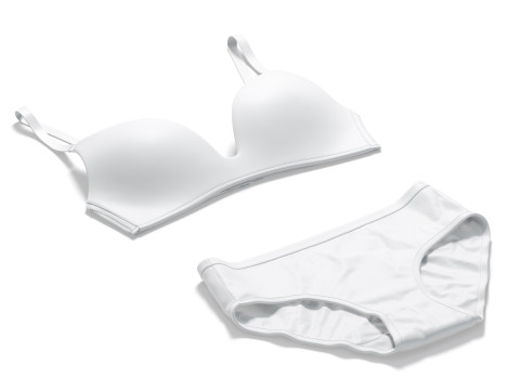 Womens Lingerie White Set With Briefs - underwear wireless bra with slip panties Modèle 3D