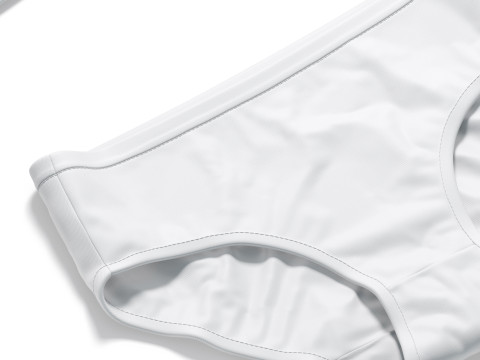 Womens Lingerie White Set With Briefs - underwear wireless bra with slip panties Model 3D