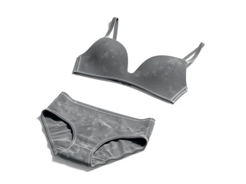 Womens Lingerie White Set With Briefs - underwear wireless bra with slip panties 3D Model