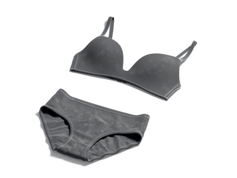Womens Lingerie Black Set With Slip - female bikini underpants with brassiere Modèle 3D