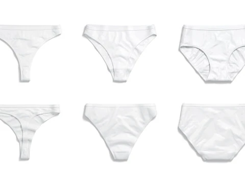 Womens Panties White Set - thong slip brief types panties 3D Model