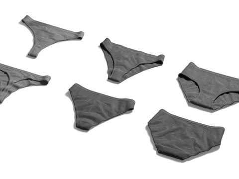 Womens Panties White Set - thong slip brief types panties 3Dモデル