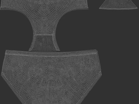 Womens Panties Black 3 Type - female lingerie underpants set 3D Model