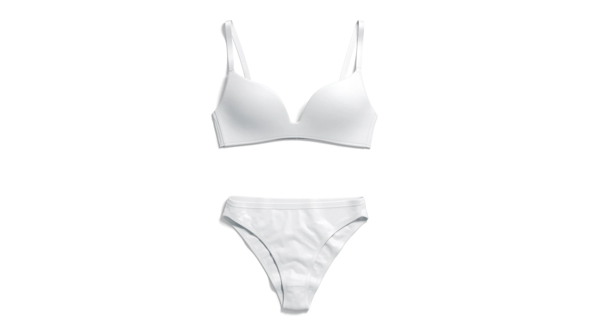 Womens Classic Lingerie White Set - bra with brief panties 3D Model .c4d .max .obj .3ds .fbx .stl .blend 