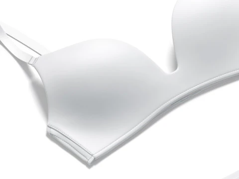 Womens Classic Lingerie White Set - bra with brief panties 3D Model