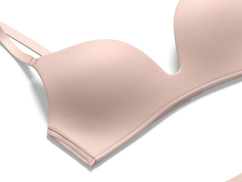 Womens Classic Lingerie Beige Set - pink bikini with bra 3D Модель