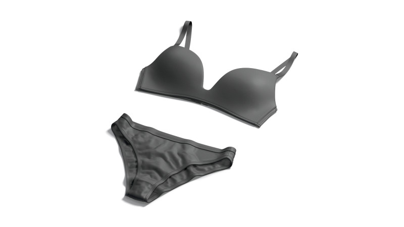 Womens Classic Lingerie Black Set - female bikini slip pants with brassiere 3D Модель .c4d .max .obj .3ds .fbx .stl .blend 