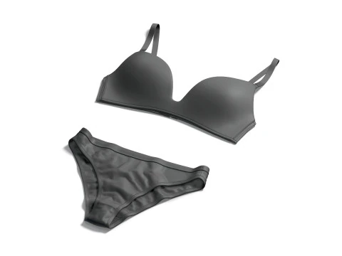 Conjunto feminino cl&aacute;ssico de lingerie preta &ndash; cal&ccedil;a de biqu&iacute;ni feminino com suti&atilde; Modelo 3D