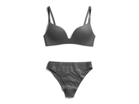 Womens Classic Lingerie Black Set - female bikini slip pants with brassiere 3D Модель