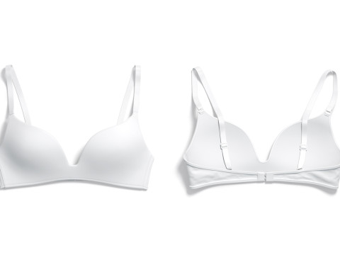 Womens White Wireless Bra - underclothing lingerie for breast 3D Model