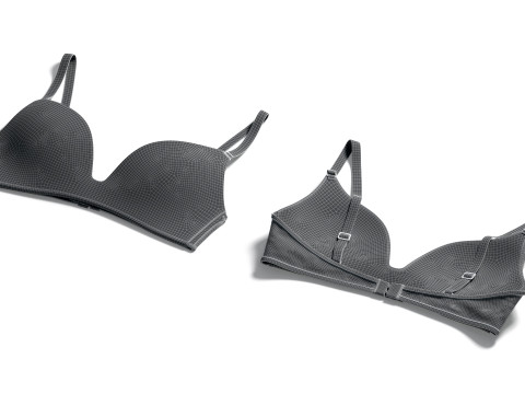 Womens White Wireless Bra - underclothing lingerie for breast 3D Model