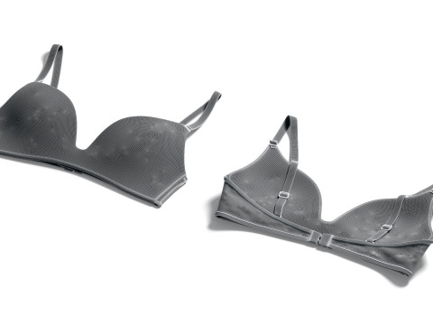 Womens White Wireless Bra - underclothing lingerie for breast 3D Model