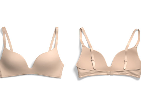 Womens Beige Bra - pink push-up bralette 3D Model