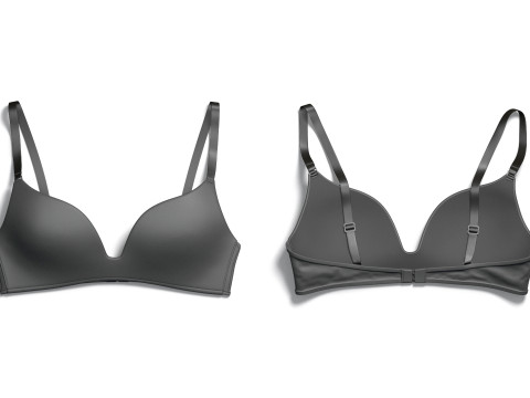 Womens Black Brassiere - female spandex lace brasserie 3D Model