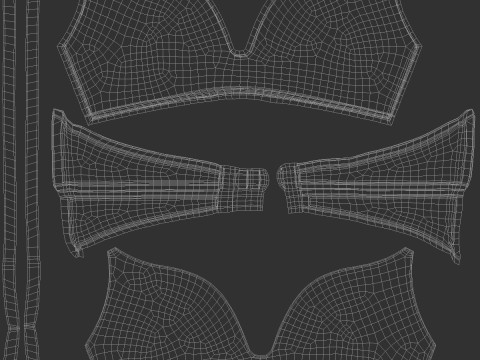 Womens Black Brassiere - female spandex lace brasserie 3D Model