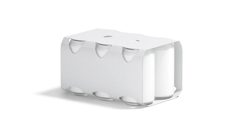 White Six 330ml Can Cardboard Pack - carton packaging with 6 pcs beer or soda drink Model 3D .c4d .max .obj .3ds .fbx .stl .blend 