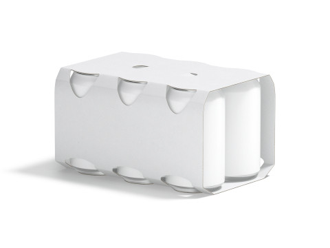 White Six 330ml Can Cardboard Pack - carton packaging with 6 pcs beer or soda drink 3D Model