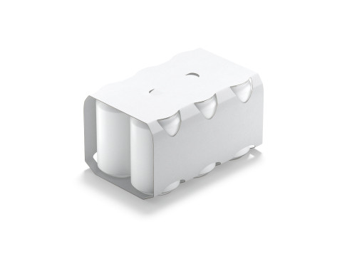 White Six 330ml Can Cardboard Pack - carton packaging with 6 pcs beer or soda drink Model 3D