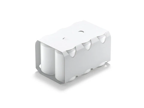White Six 330ml Can Cardboard Pack - carton packaging with 6 pcs beer or soda drink 3D Model