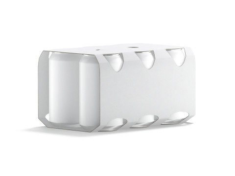 White Six 330ml Can Cardboard Pack - carton packaging with 6 pcs beer or soda drink Model 3D
